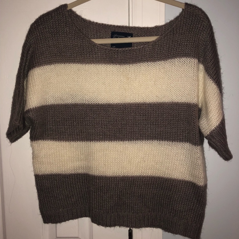 American Eagle striped cropped sweater
